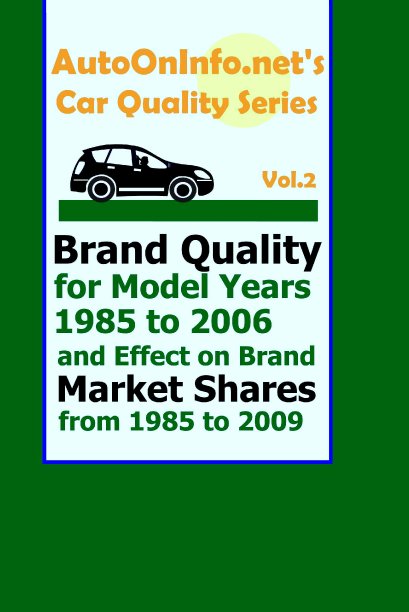 Ver AutoOnInfo.net's Car Quality Series, Volume 2: Brand Quality for Model Years 1985 to 2006 and Effect on Brand Market Shares from 1985 to 2009 por James B. Bleeker