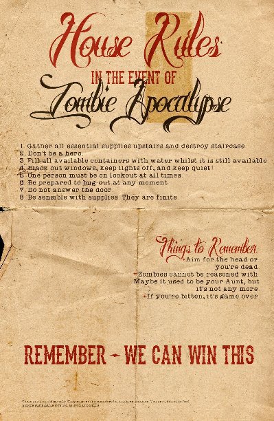 View Zombie Apocalypse House Rules Notebook by Charlotte Poe