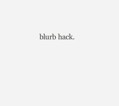 blurb hack. book cover