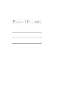 Table of Contents book cover