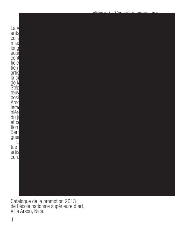 View Catalogue de la promotion 2013 de l’école nationale supérieure d’art, Villa Arson, Nice. by Villa Arson