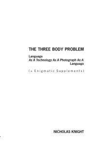 The Three Body Problem book cover