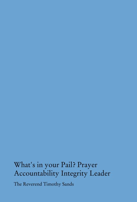 View What's in your Pail? Prayer Accountability Integrity Leader by The Reverend Timothy Sands