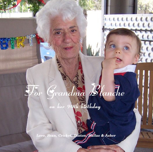View For Grandma Blancheon her 90th birthday by Love, Sean, Cricket, Boston, Dallas & Asher