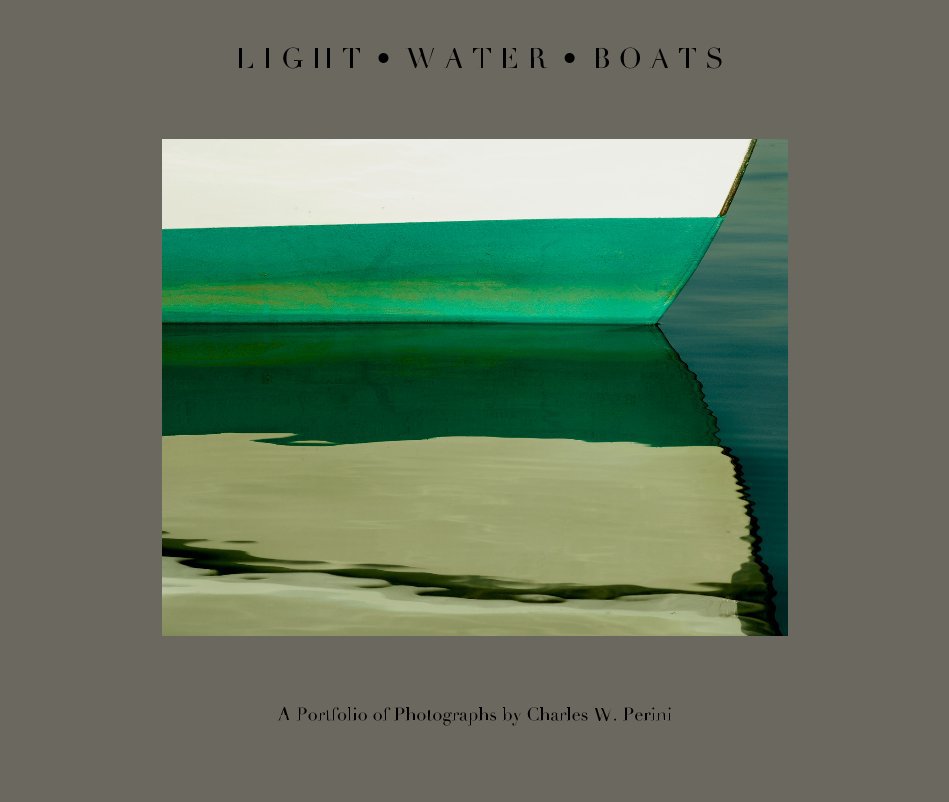 View light, water, boats gray bkgnd 2 by Charles W. Perini