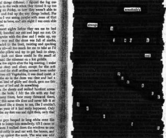 Somebody's Strange Blackout Poetry Story book cover