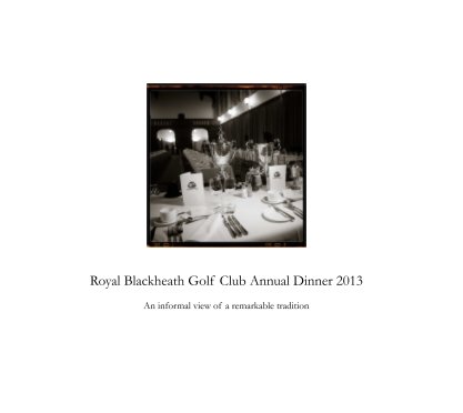 RBGC Annual Dinner 2013 book cover