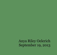 Anya Riley Oelerich September 19, 2013 book cover