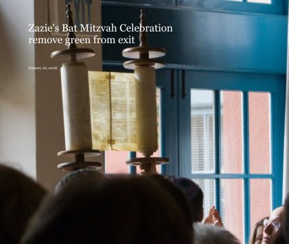 Zazie's Bat Mitzvah Celebration remove green from exit book cover
