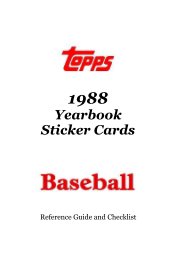 1988 Yearbook Sticker Cards book cover