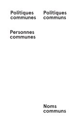 Politiques communes book cover