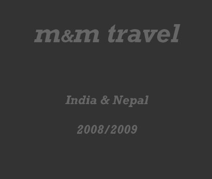 m&m travel India & Nepal 2008/2009 book cover