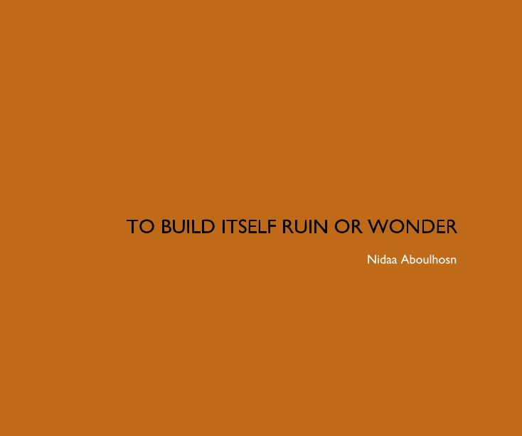 Bekijk To Build Itself Ruin or Wonder op Nidaa Aboulhosn