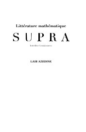 Littérature mathématique S U P R A Interdites Connaissances book cover