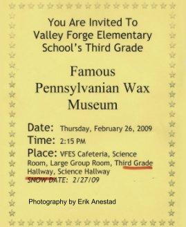 VFES 3rd grade - Famous Penn sylvaninan Wax Museum book cover