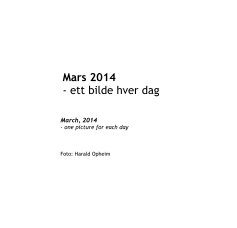 Mars 2014 - ett bilde hver dag book cover