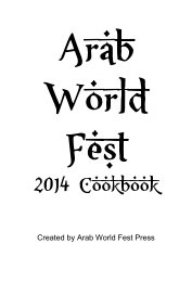 Arab World Fest 2014 Cookbook book cover