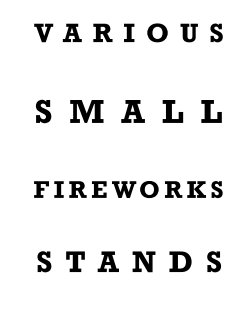 Various Small Fireworks Stands book cover