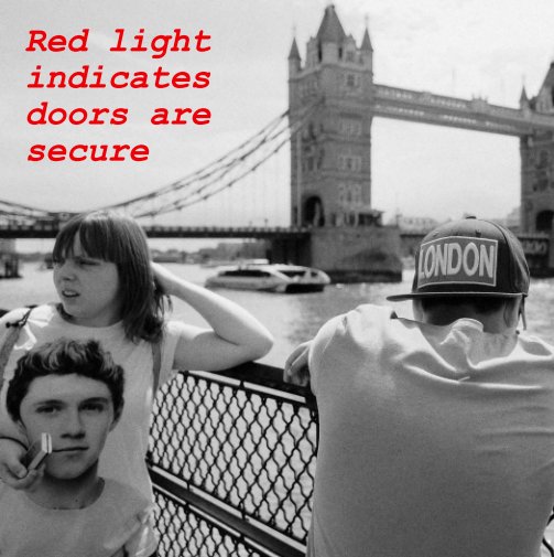 View Red light indicates doors are secure by Cyril Genty