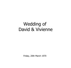 Wedding of David & Vivienne book cover