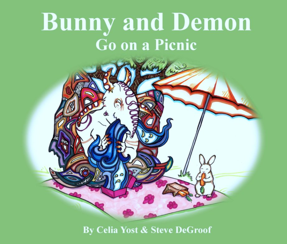 View Bunny and Demon Go on a Picnic (13"x11") by Celia Yost & Steve DeGroof