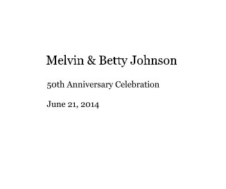 Melvin & Betty Johnson book cover