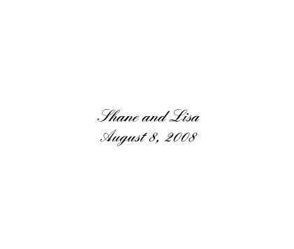 Shane and Lisa August 8, 2008 book cover