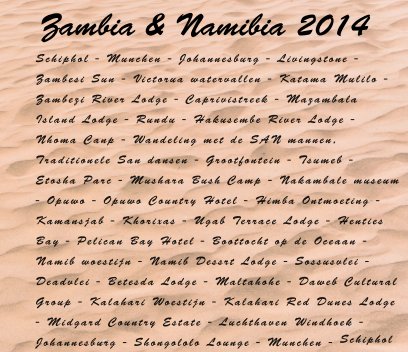 Zambia & Namibia 2014 book cover