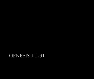 GENESIS 1 1 -31 book cover