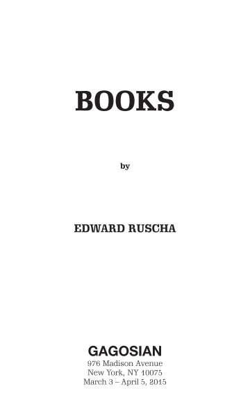View Books of Edward Ruschas by Matthew Zucker